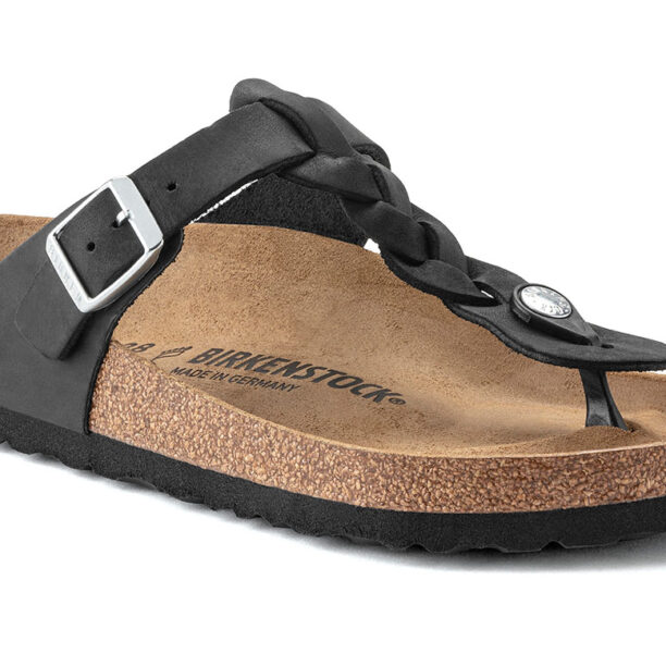 Birkenstock Gizeh Oiled Leather Black Regular Fit