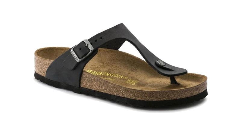 Birkenstock Gizeh Oiled Leather Black Regular Fit