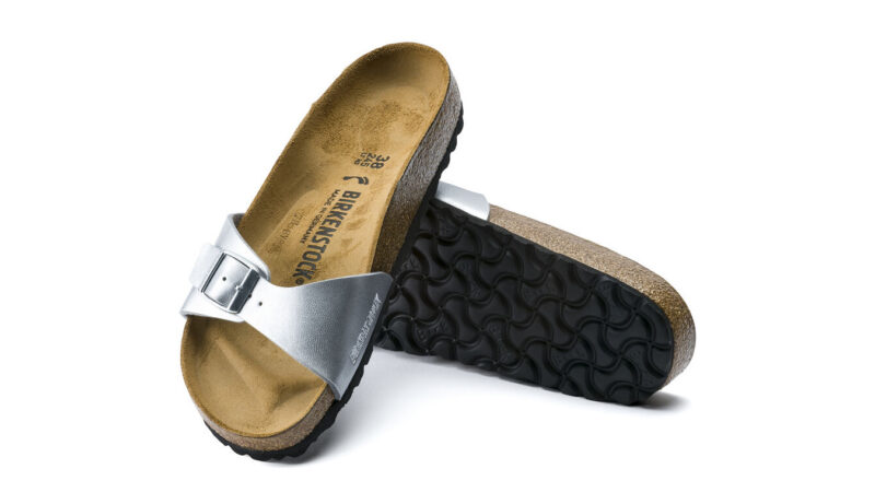 Original Birkenstock Madrid Birko-Flor Silver Regular Fit