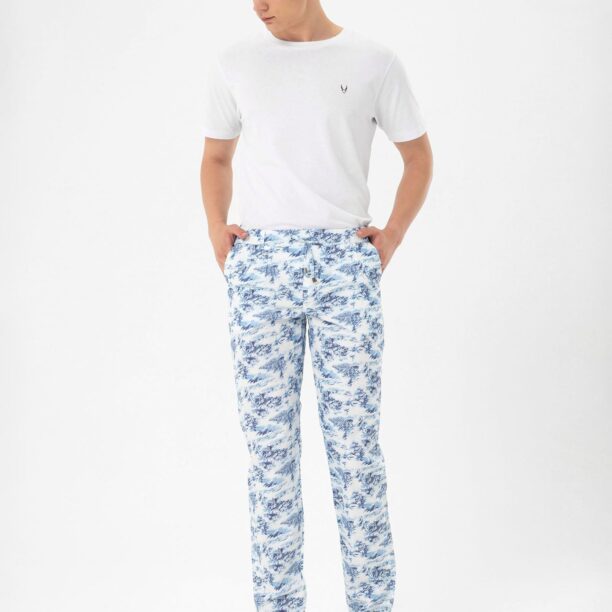 By Diess Collection Pantaloni  albastru / bleumarin / alb preţ