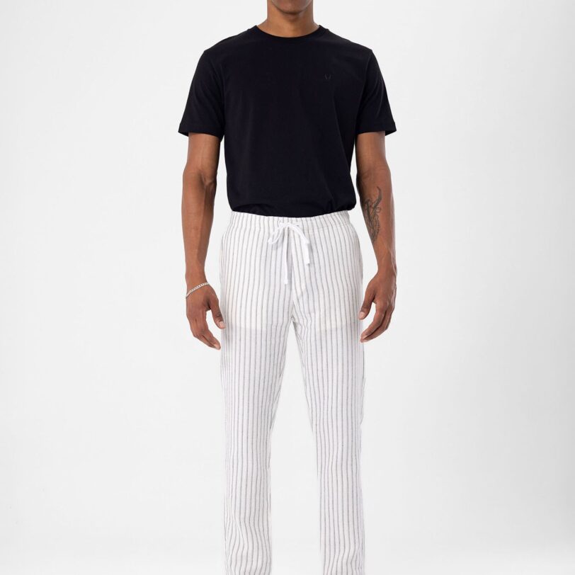 By Diess Collection Pantaloni  gri închis / alb preţ