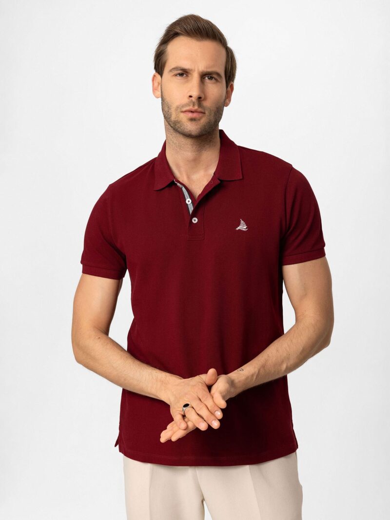 Preţ By Diess Collection Tricou  gri / roșu bordeaux