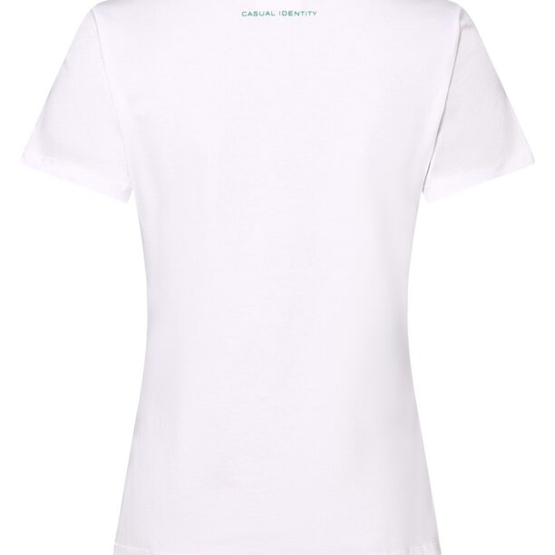 COMMA Tricou  verde amestecat / alb