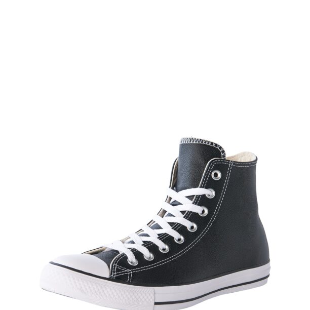 CONVERSE Sneaker înalt 'CHUCK TAYLOR ALL STAR CLASSIC HI LEATHER'  negru / alb amestacat