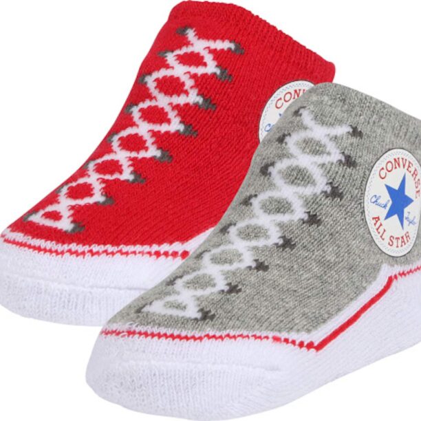 CONVERSE Șosete 'Chuck Taylor'  gri / mai multe culori / roșu