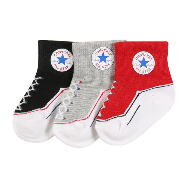 CONVERSE Șosete 'Infant'  gri amestecat / roșu / negru / alb