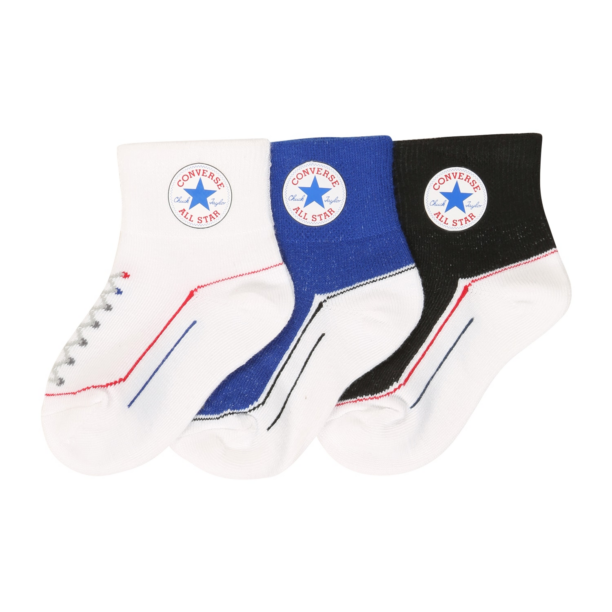 CONVERSE Șosete  albastru / roșu pepene / negru / alb