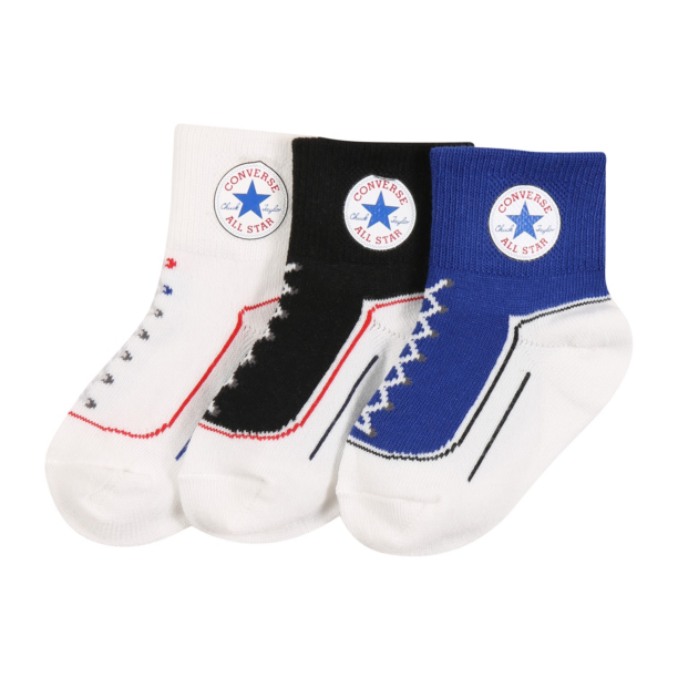 CONVERSE Șosete  albastru / roșu pepene / negru / alb