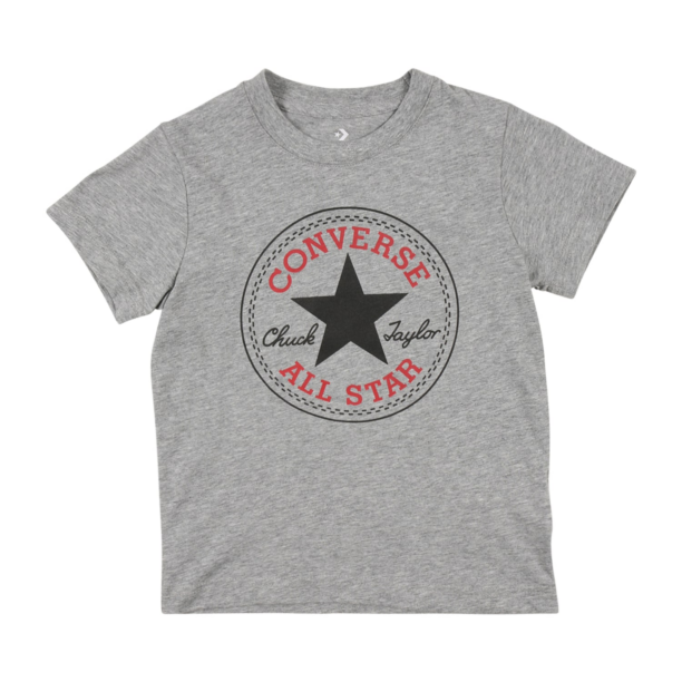 CONVERSE Tricou 'CHUCK PATCH'  gri grafit / gri amestecat / roșu