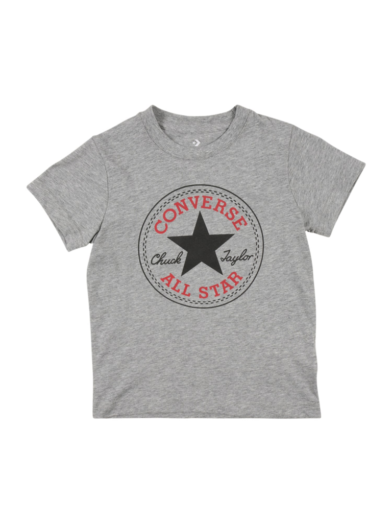 CONVERSE Tricou 'CHUCK PATCH'  gri grafit / gri amestecat / roșu