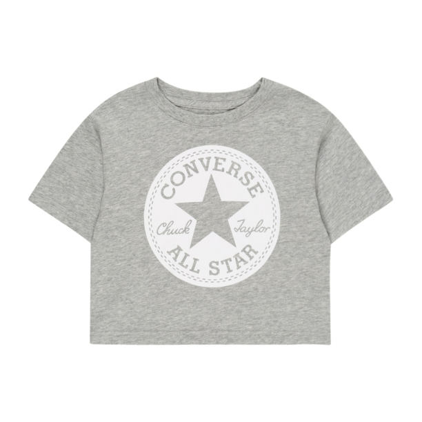 CONVERSE Tricou  gri amestecat / alb