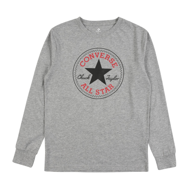 CONVERSE Tricou  gri amestecat / roșu / negru