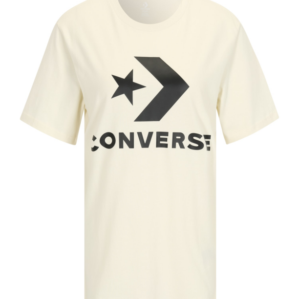 CONVERSE Tricou  negru / alb lână