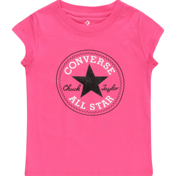 CONVERSE Tricou  roz / negru / alb