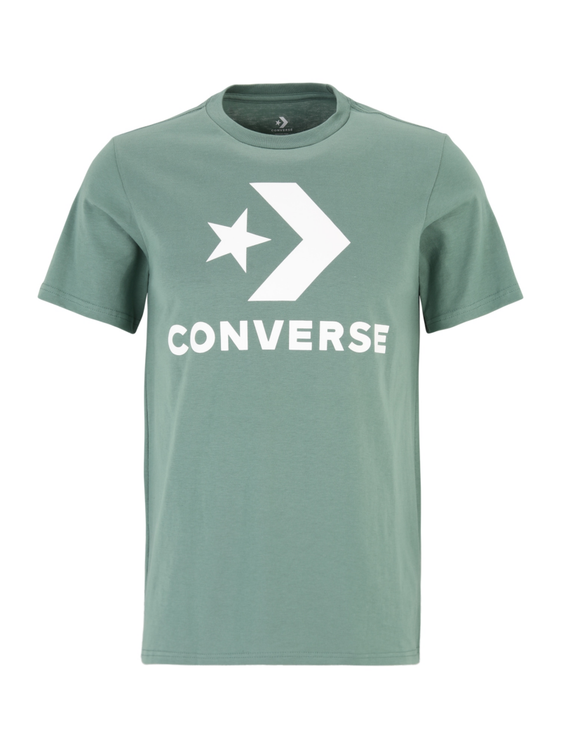 CONVERSE Tricou  verde smarald / alb