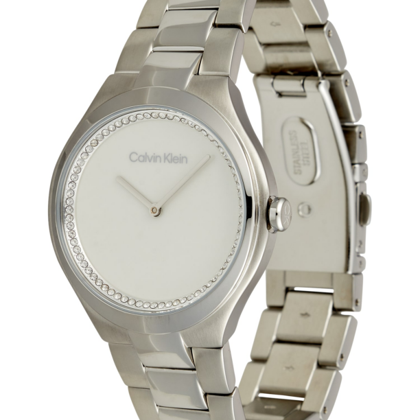 Calvin Klein Ceas analogic 'TIMELESS'  argintiu / alb