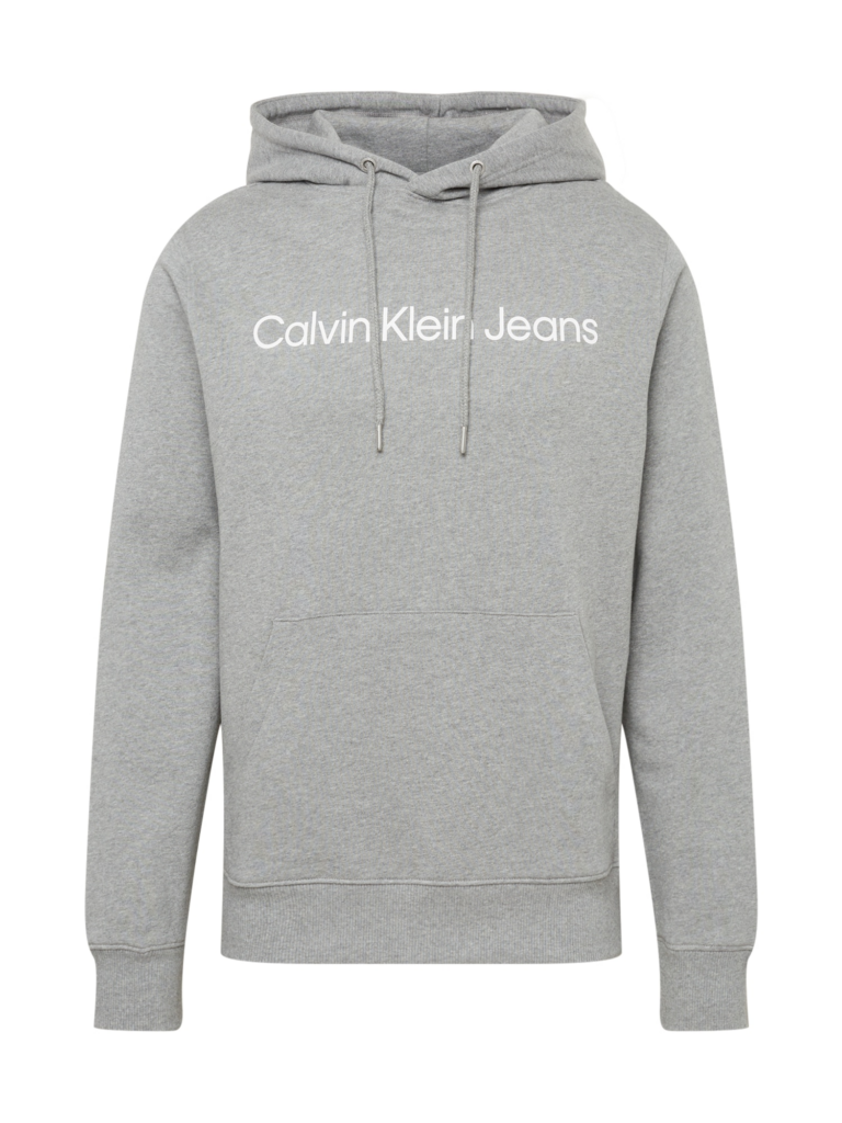 Calvin Klein Jeans Bluză de molton  gri / alb