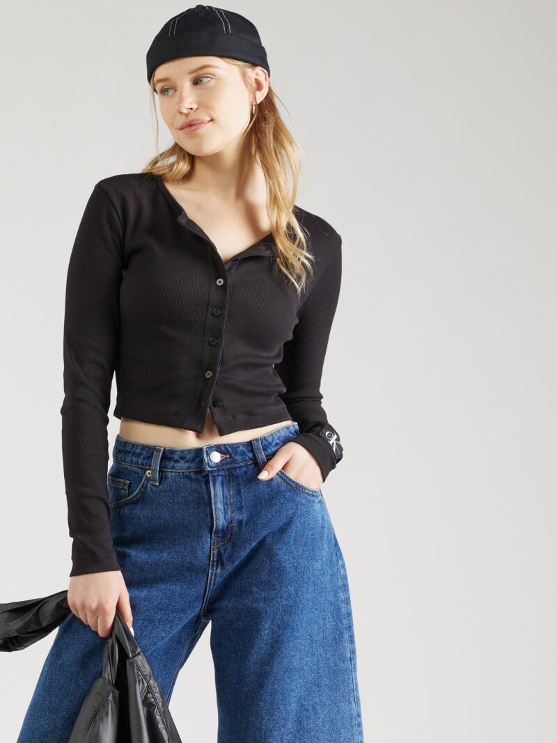 Calvin Klein Jeans Geacă tricotată  negru