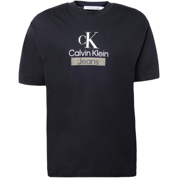 Calvin Klein Jeans Tricou  alb kitt / negru / alb