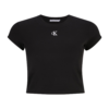 Calvin Klein Jeans Tricou  negru / alb