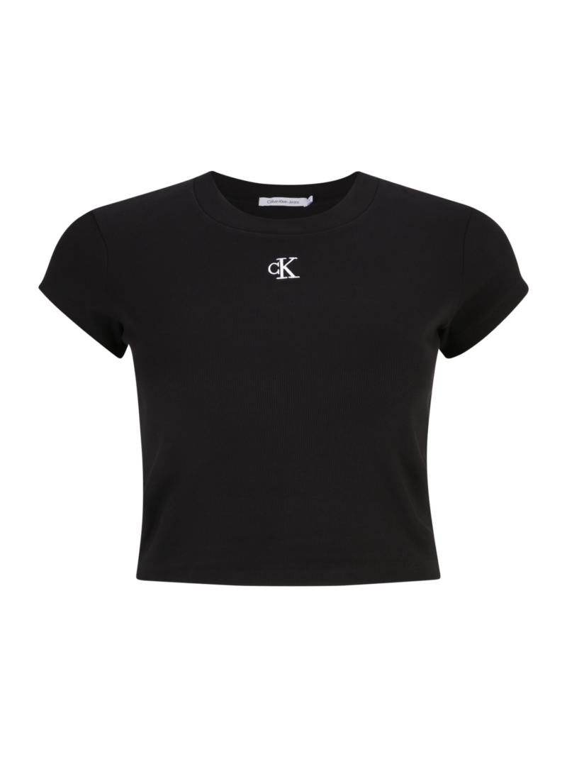 Calvin Klein Jeans Tricou  negru / alb