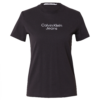 Calvin Klein Jeans Tricou  negru / alb