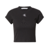 Calvin Klein Jeans Tricou  negru / alb