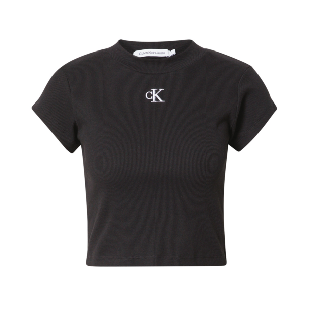 Calvin Klein Jeans Tricou  negru / alb