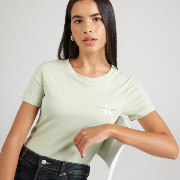 Calvin Klein Jeans Tricou  verde mentă / mov deschis / alb