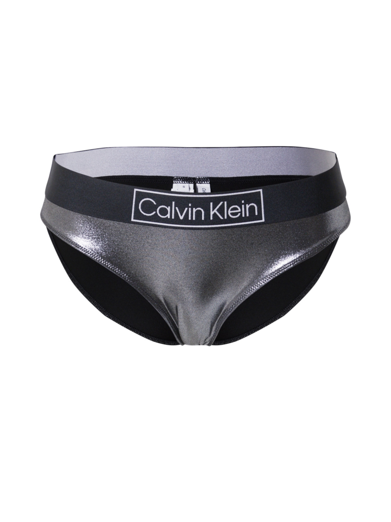 Calvin Klein Swimwear Slip costum de baie 'Core Festive'  gri argintiu / negru / alb