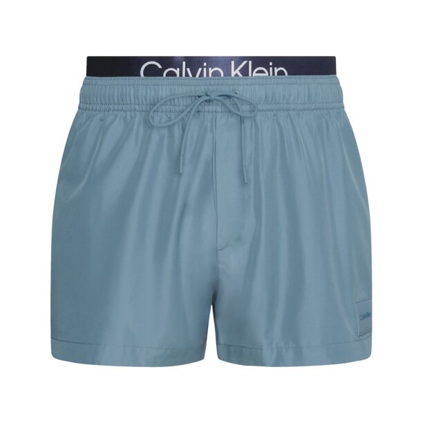 Calvin Klein Swimwear Șorturi de baie 'Steel'  albastru fumuriu / negru / alb