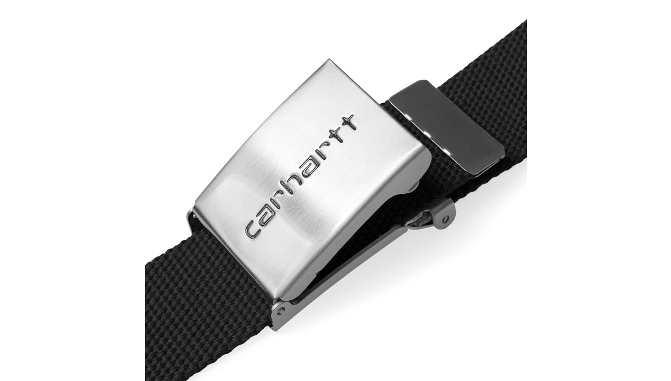 Carhartt WIP Clip Belt Chrome - Black preţ