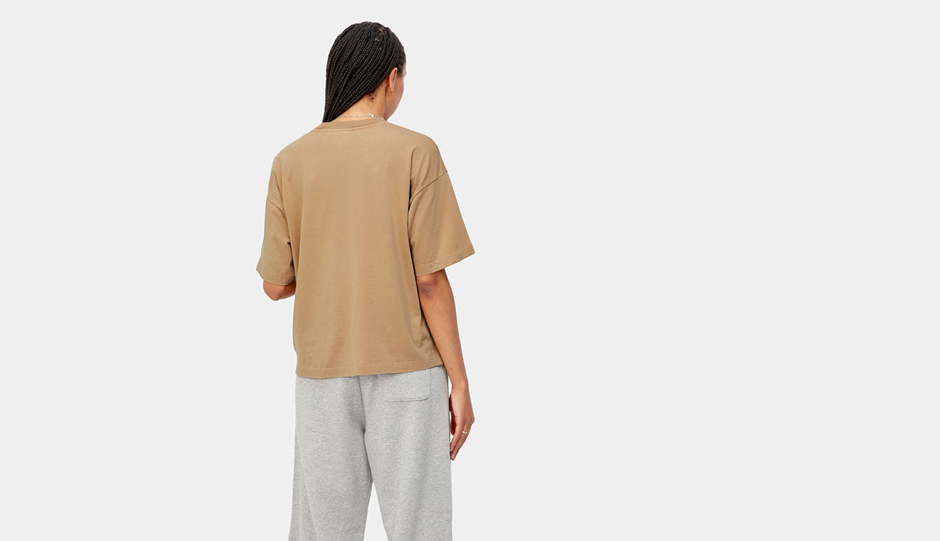Carhartt WIP W S/S Nelson T-Shirt Dusty H Brown Garment Dyed preţ