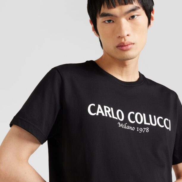 Preţ Carlo Colucci Tricou 'Di Comun'  negru / alb