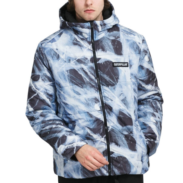 Caterpillar Allover Print Outdoor Jacket Blue