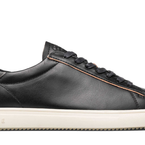 Clae Bradley Black Leather Raw Edge