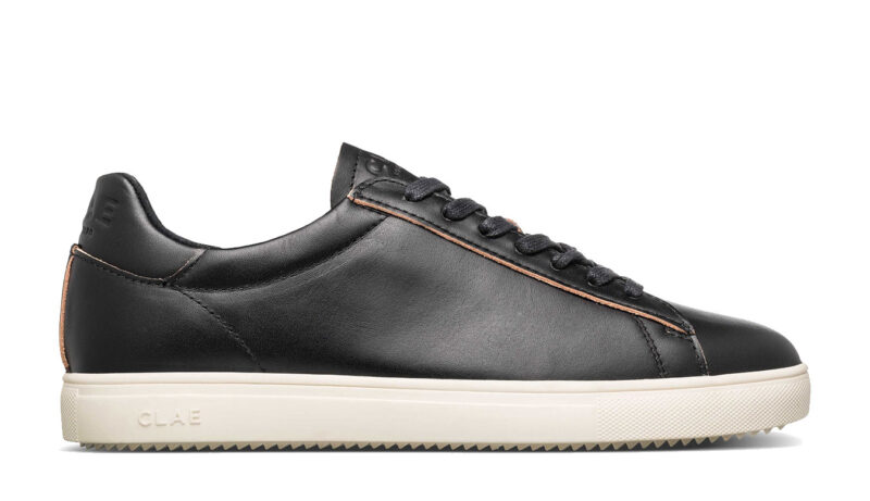 Clae Bradley Black Leather Raw Edge