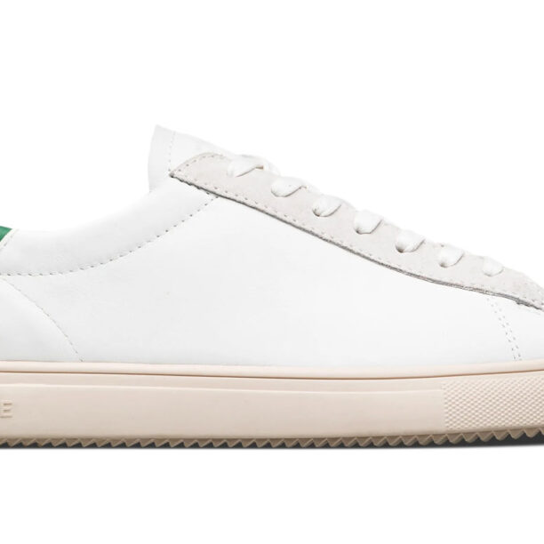 Clae Bradley California White Leather Pine Green