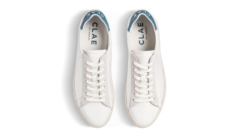 Original Clae Bradley California White Leather Stellar Blue