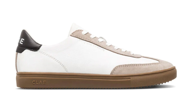 Clae Deane White Leather Grey Dark Gum