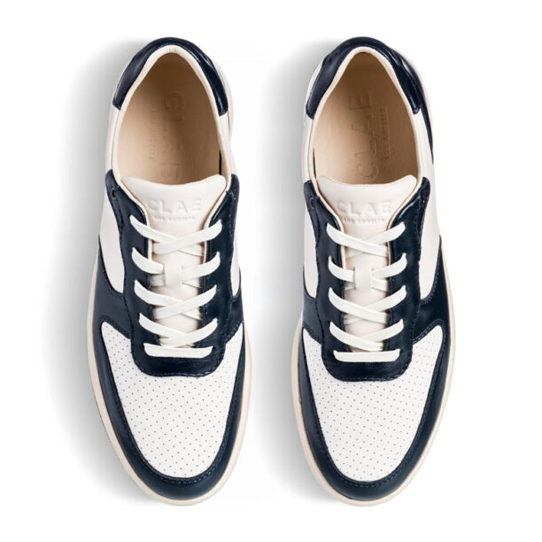 Original Clae Malone Navy Leather Off-White