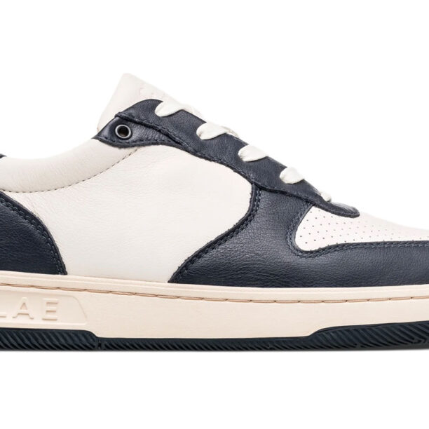 Clae Malone Navy Leather Off-White