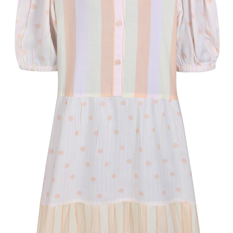 D-XEL Rochie  albastru pastel / verde pastel / portocaliu piersică / alb