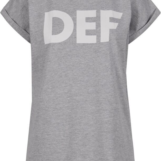 DEF Tricou 'Sizza'  gri / alb