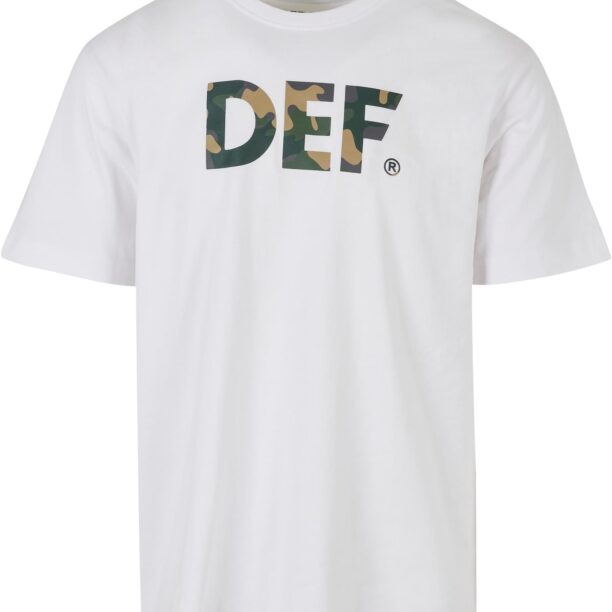 DEF Tricou  bej / verde pin / alb