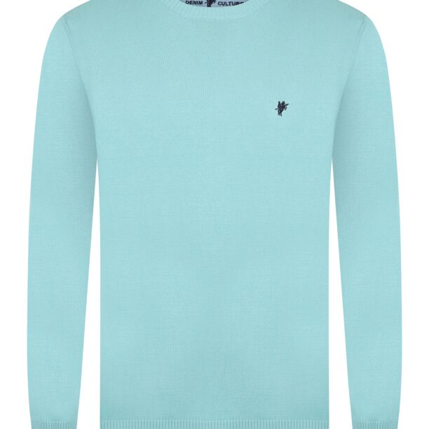 DENIM CULTURE Pulover 'NARCISO'  albastru aqua