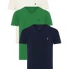 DENIM CULTURE Tricou 'JACK'  bej / bleumarin / verde