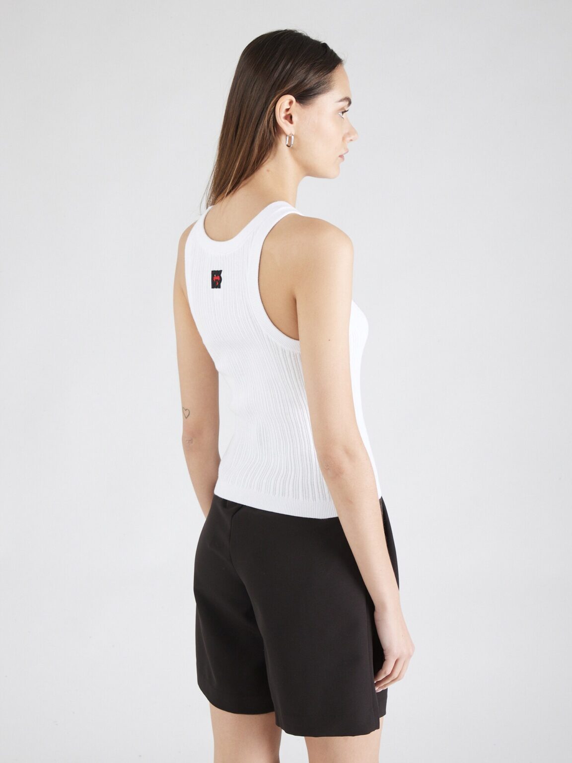 DKNY Top brodat  negru / alb preţ