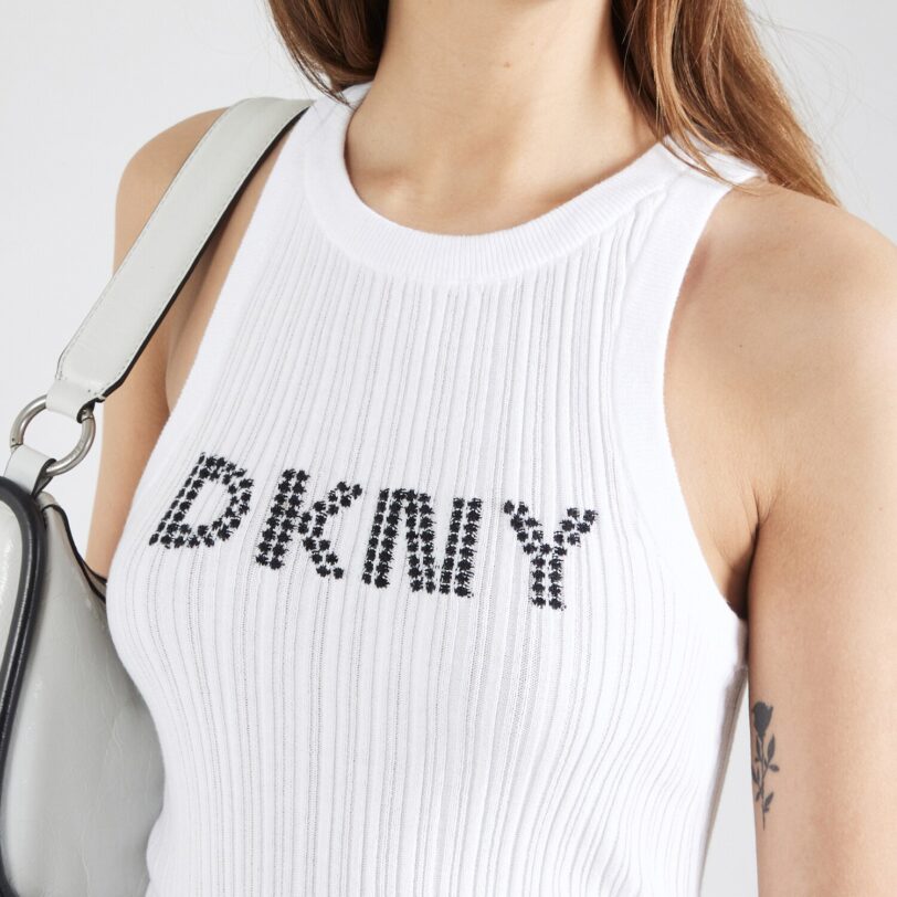 Preţ DKNY Top brodat  negru / alb