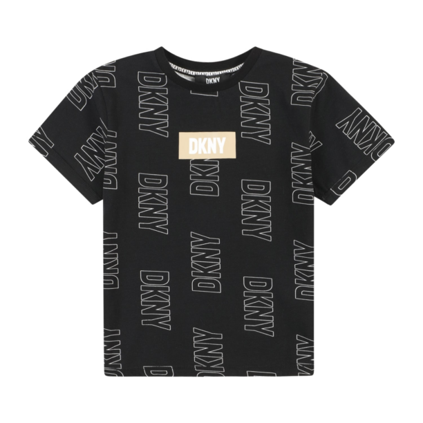 DKNY Tricou  galben / negru / alb